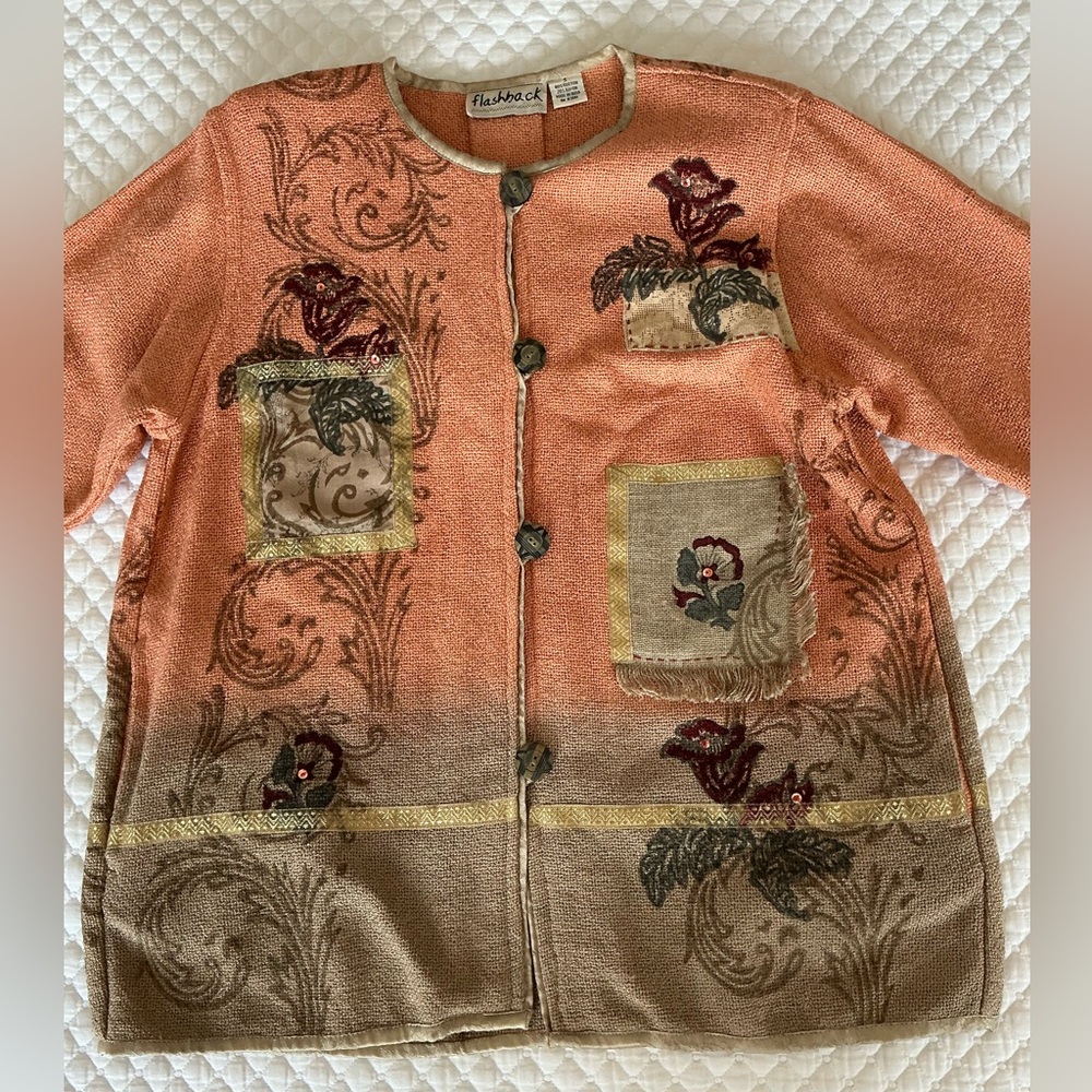 Vintage Flashback Boho Patchwork Sequin Gold Trim… - image 6